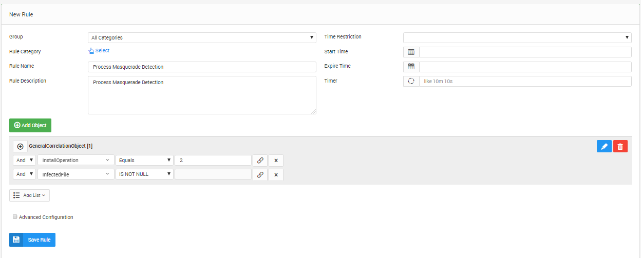 Critical Process Masquerade Detection in LOGTITAN NG SIEM